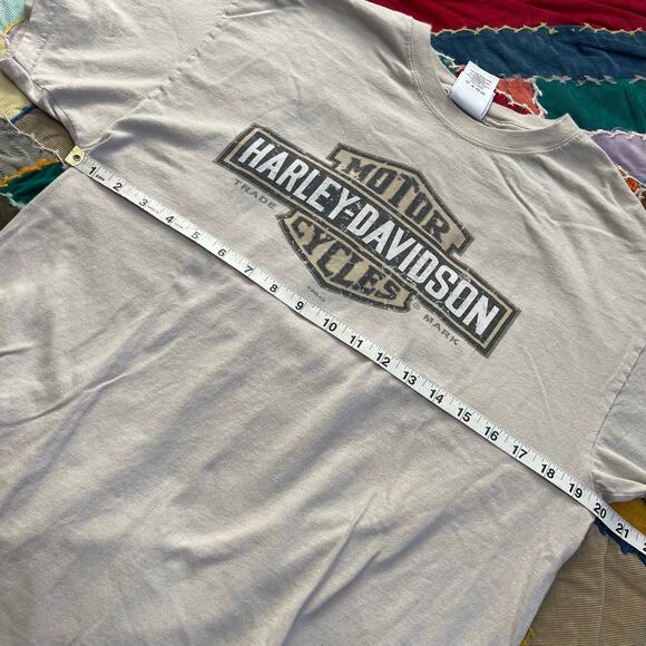 Harley Davidson Oxford Alabama Biker Creamish Shirt Large - Picture 5 of 5